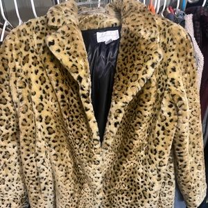 Worthington faux fur cheetah print coat